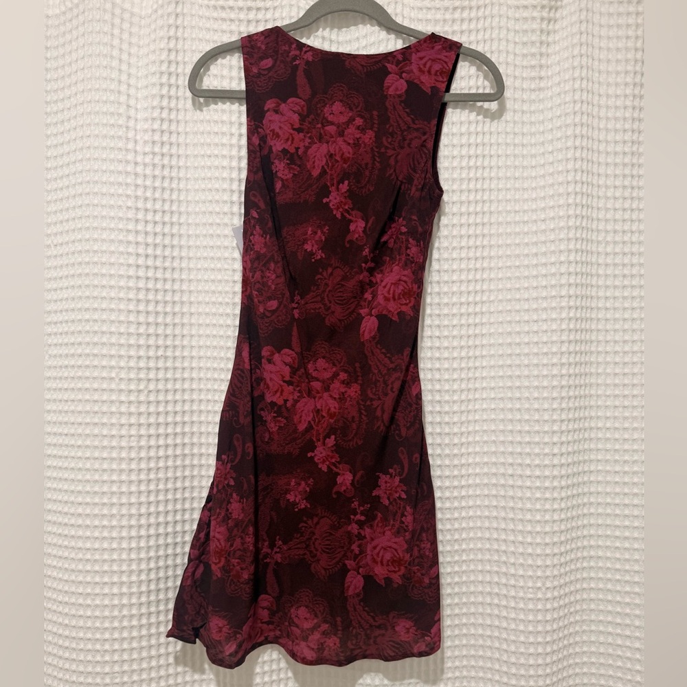 Princess Polly Vivre Mini Dress Burgundy Paisley US6/AU10/UK10/EU38